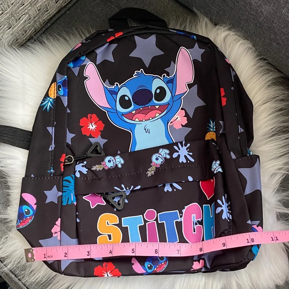 Stitch Kids Backpack in Black with Colorful Print new